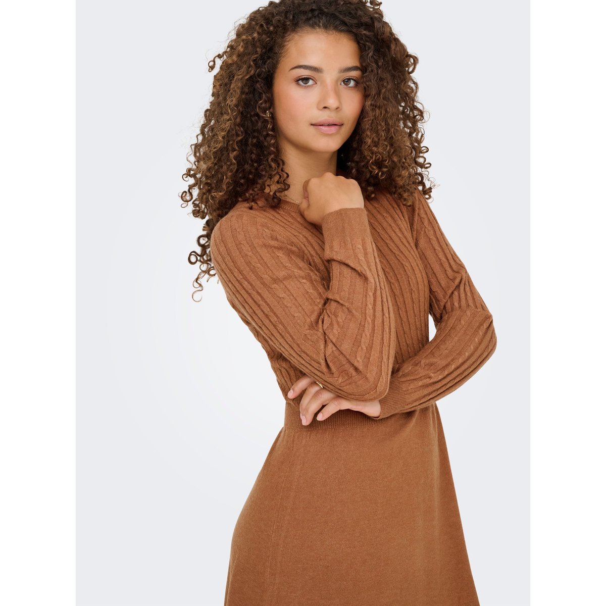 Robe en maille évasée tortoise shell, ONLY