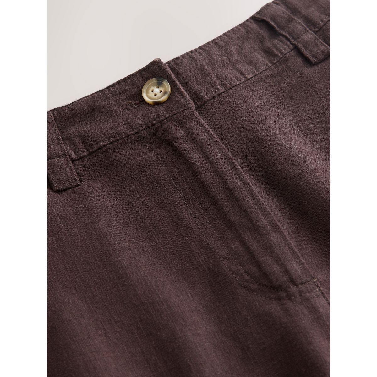 Pantalon large habillé en mélange de lin marron chocolat, NEXT