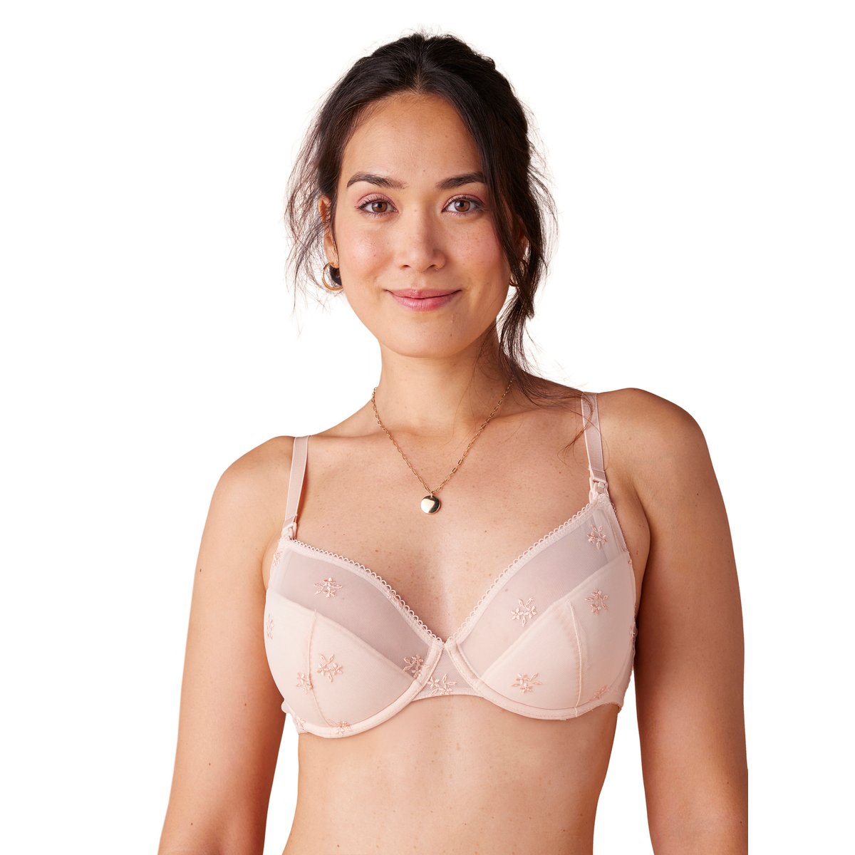 Soutien-gorge brodé grossesse et allaitement rose pâle, ENVIE DE FRAISE
