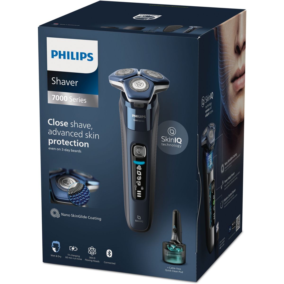 Rasoir électrique Series 7000 S7885/55 bleu, PHILIPS