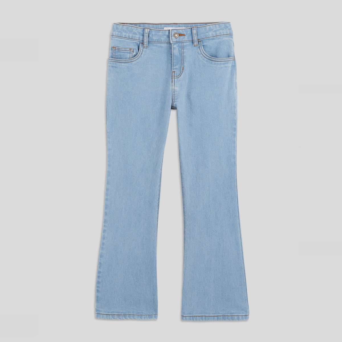 Jean flare en coton BIO, certifié OEKO-TEX bleach denim, MONOPRIX KIDS