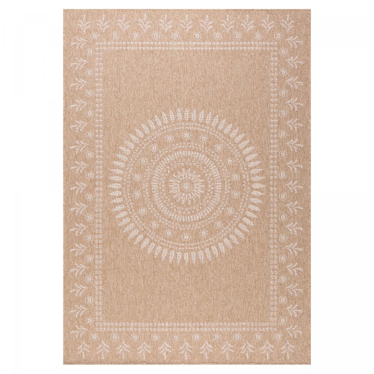 Tapis extérieur tissé kilim rectangle JUTE ART 6 beige, blanc, UN AMOUR DE TAPIS