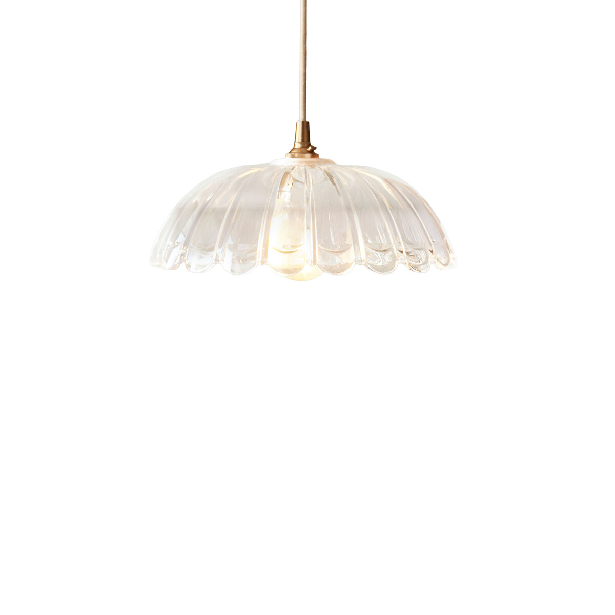 Collette Scallopped Glass Pendant Light transparent, ÉDITÉ