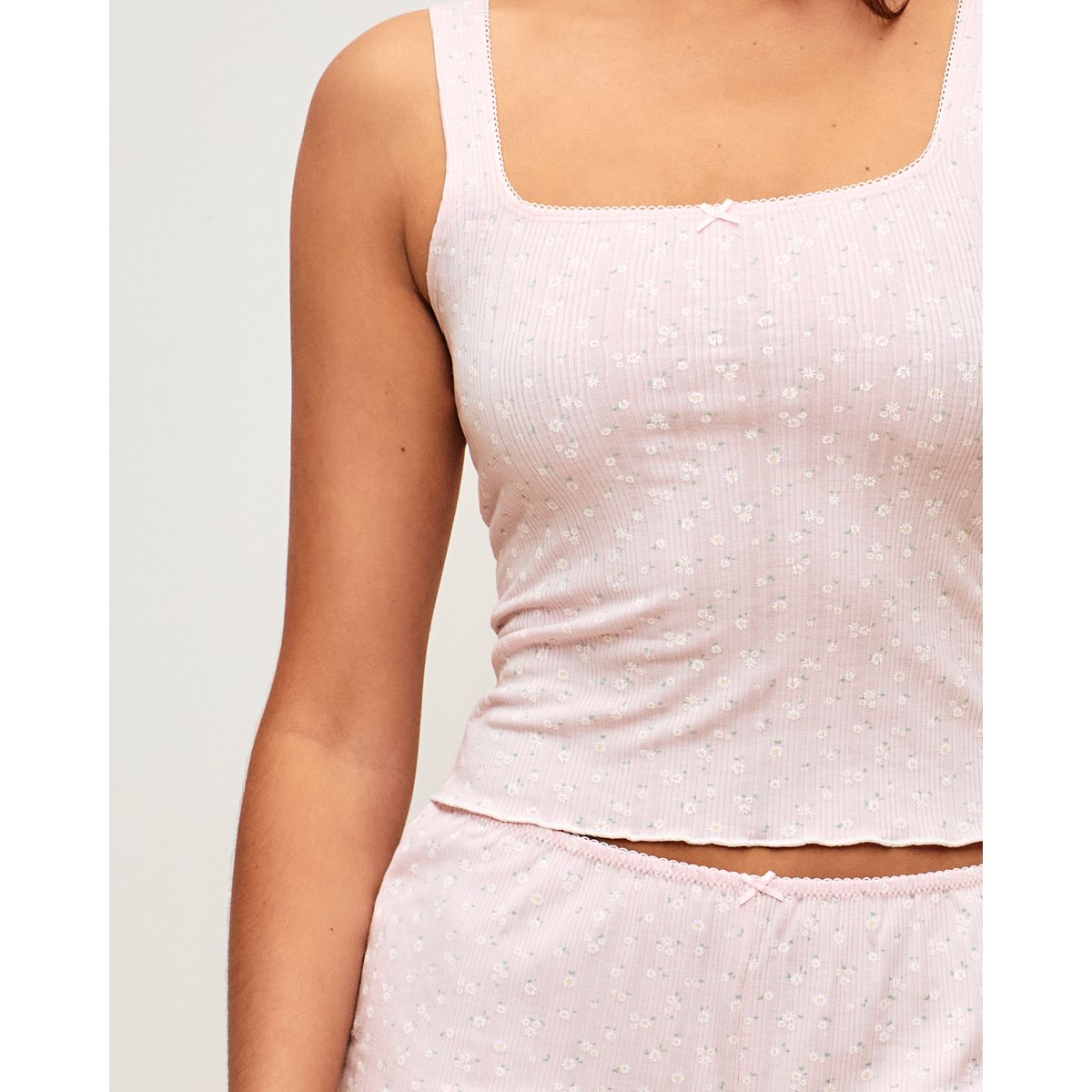 Caraco en jersey motifs fleurs FLOWERSQUARIZ rose, UNDIZ