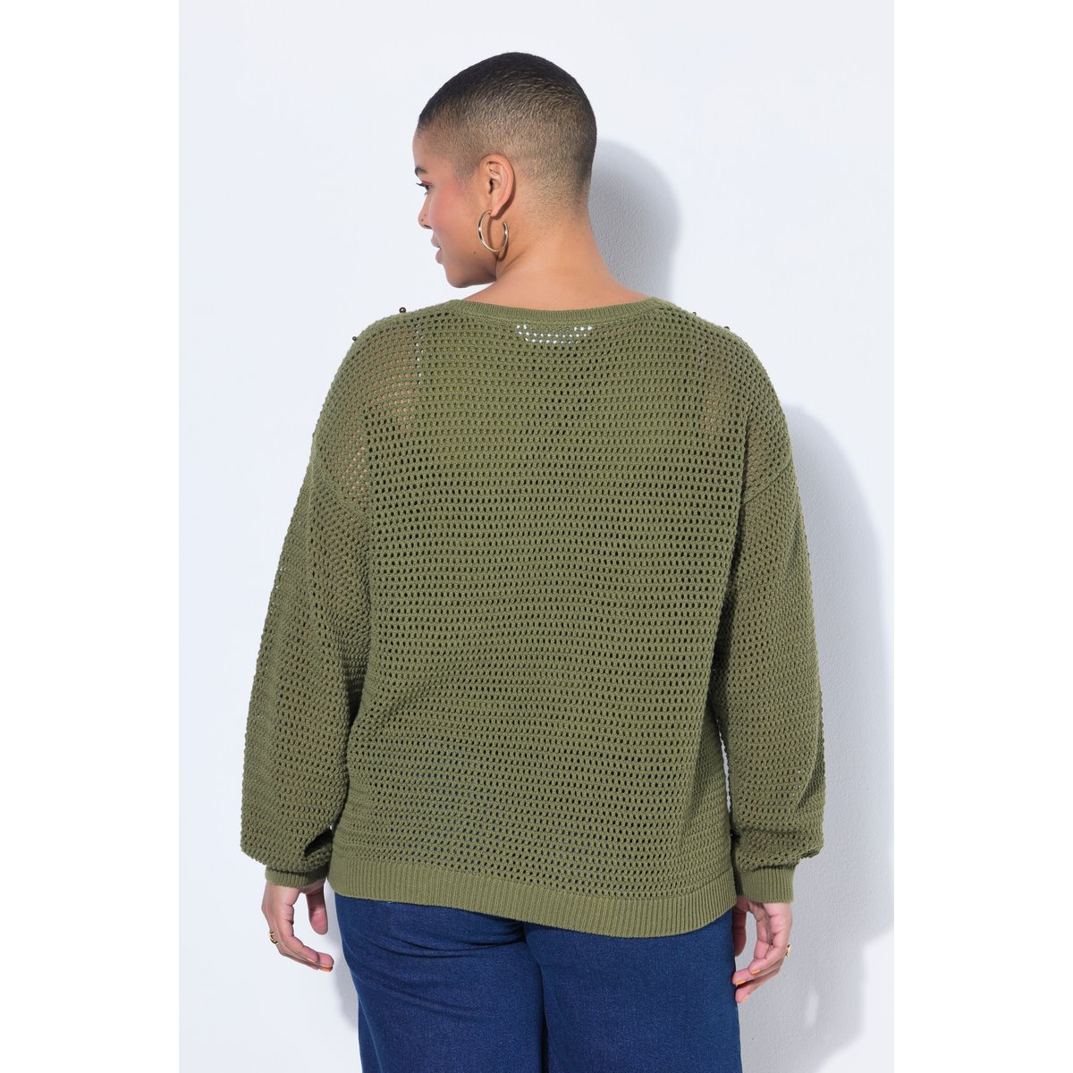 Pull coupe Boxy Shape, manches longues olive, STUDIO UNTOLD