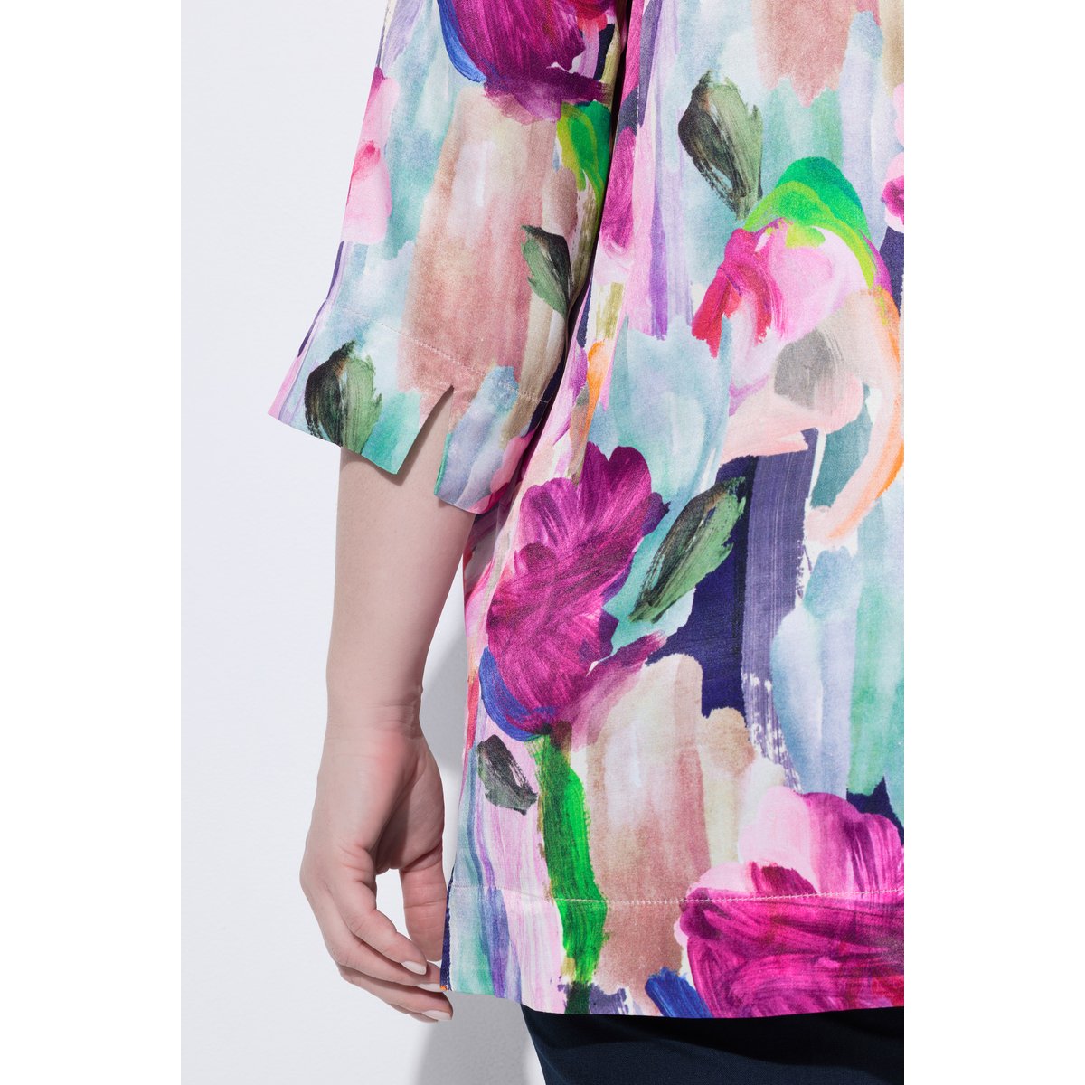 Blouse en satin imprimé baie, ULLA POPKEN