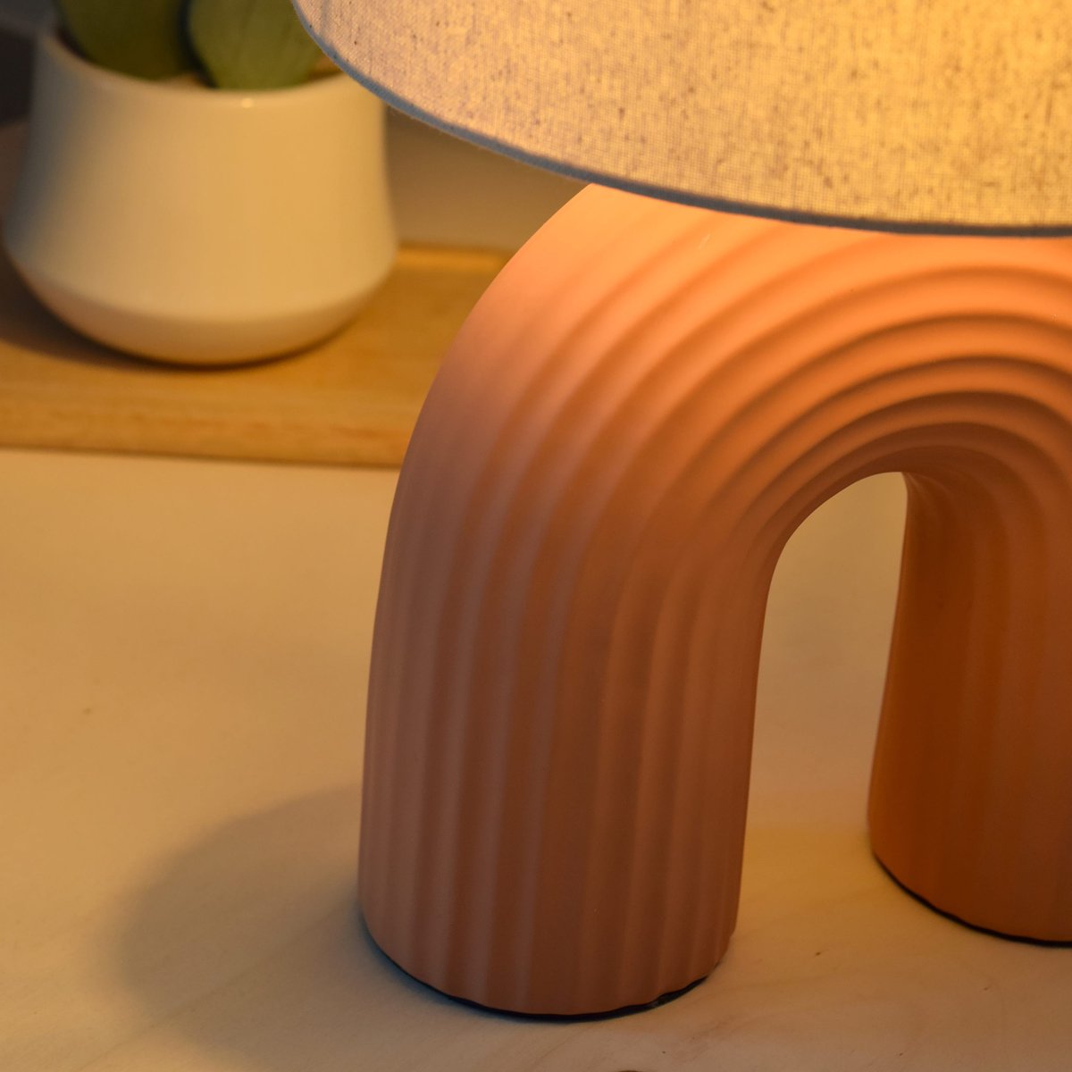 Lampe en céramique, VASKA orange / cuivré, INSPIRE