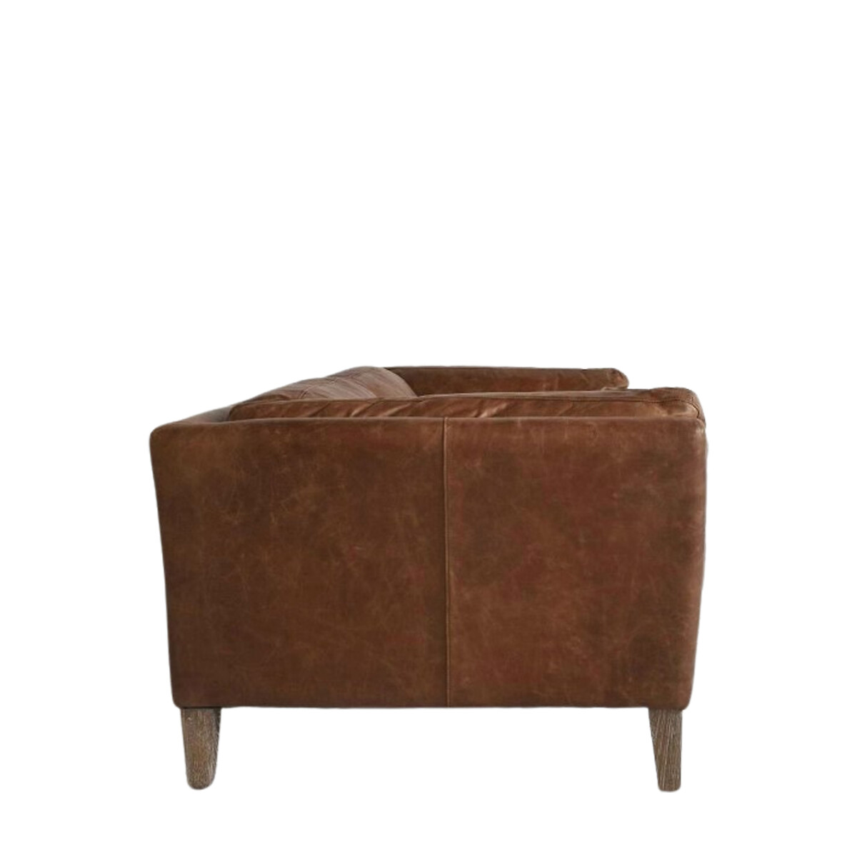 Nadiad Vintage Leather 2 Seater Sofa with Solid Wood Legs brown , ÉDITÉ