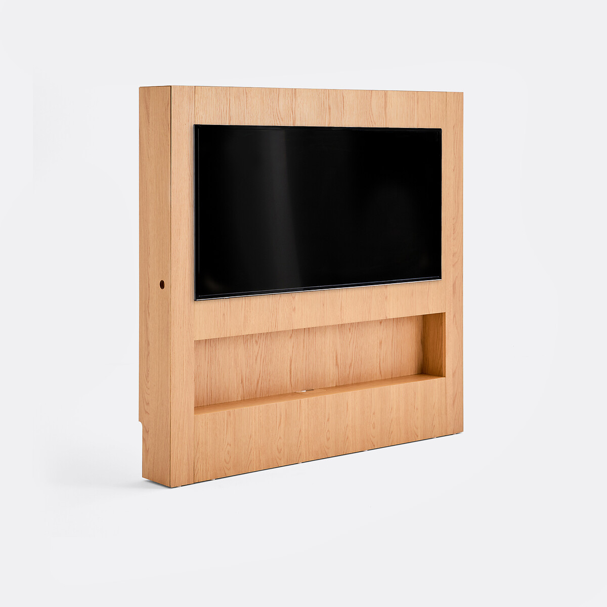 Meuble TV mural, en plaqué chêne, avec 1 niche, LASTER coloris chêne, LA REDOUTE INTERIEURS