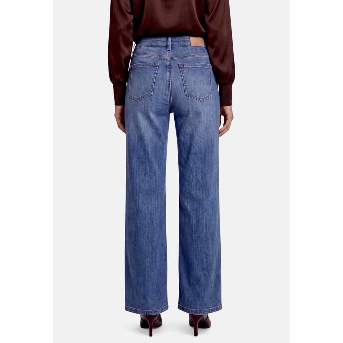 Basic-Jeans basique à poches plaquées middle blue denim, ZERO