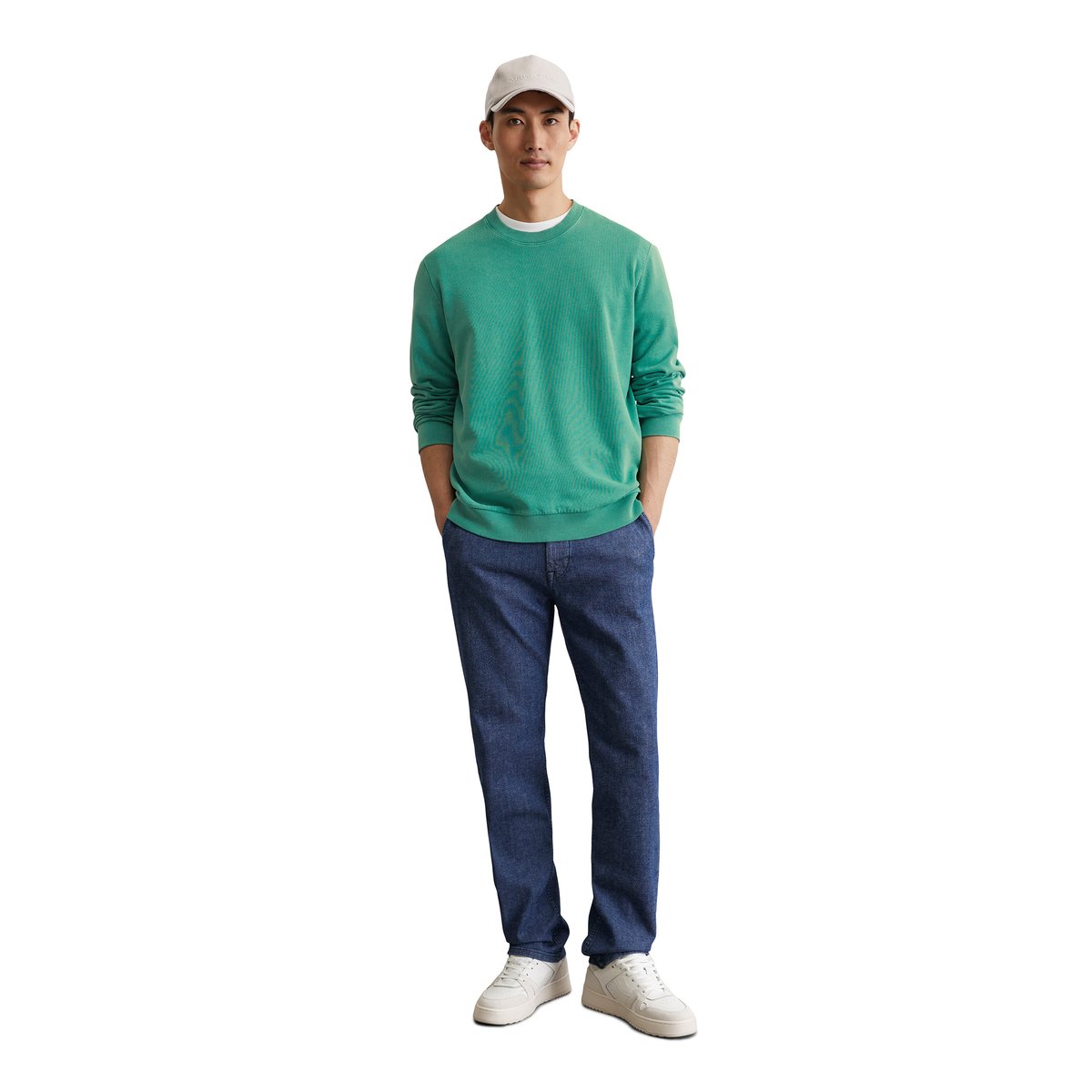 Sweat-shirt régulier en pur coton bio vert clair, MARC O'POLO