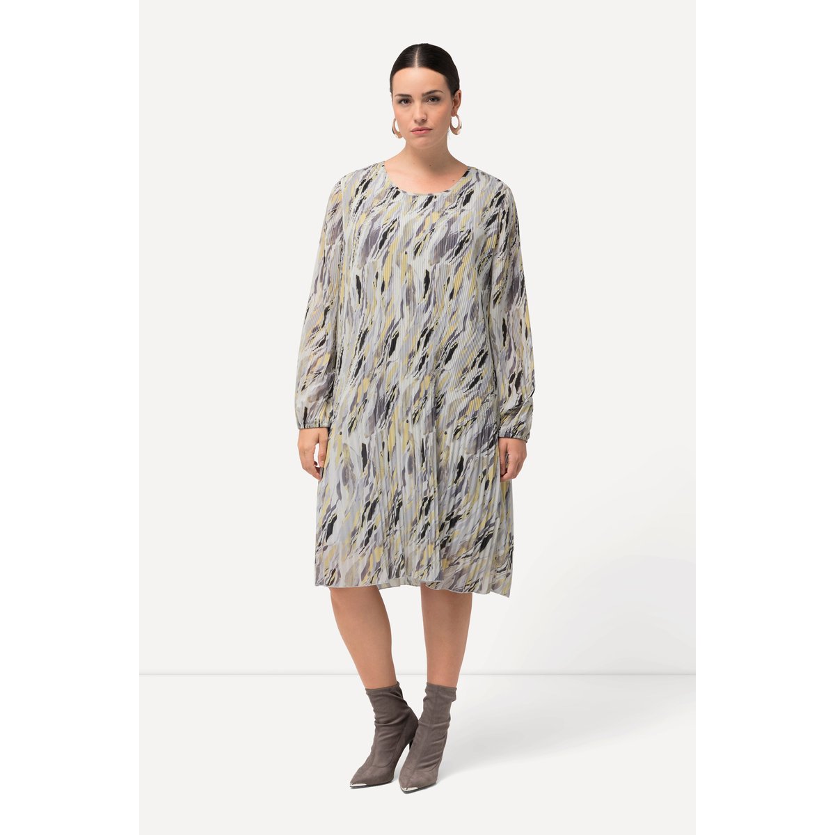 Robe plissée gris clair, ULLA POPKEN