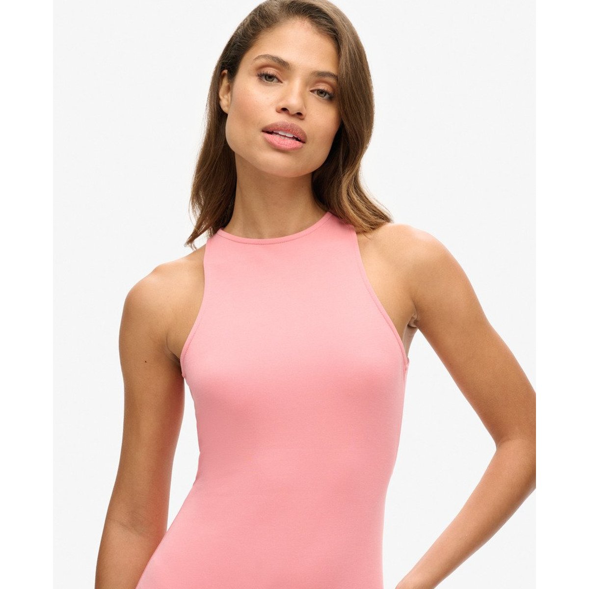 Robe courte en jersey à dos croisé rose mauveglow, SUPERDRY
