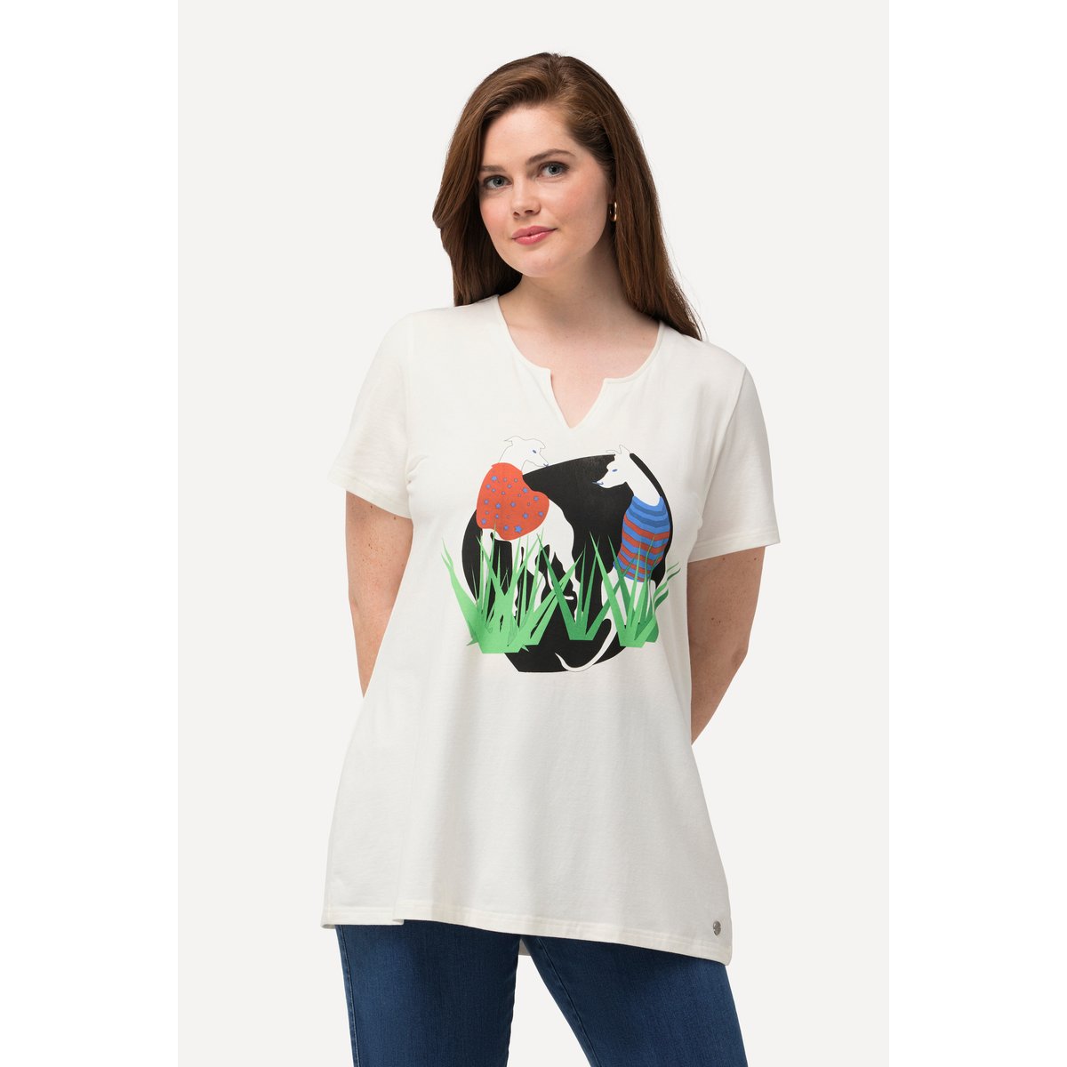 T-shirt à manches courtes blanc neige, ULLA POPKEN