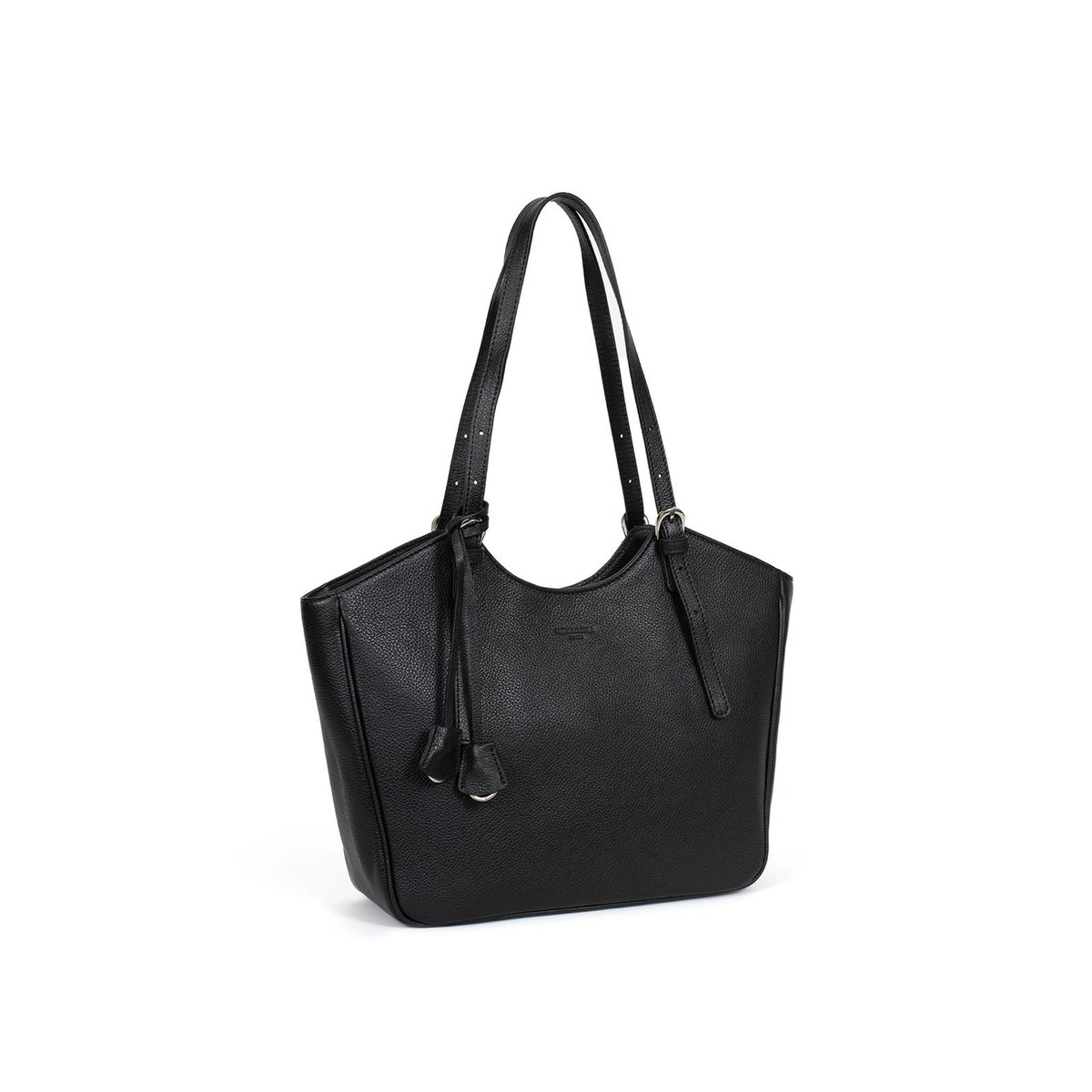 Sac porté épaule 2 anses AURORE noir, HEXAGONA