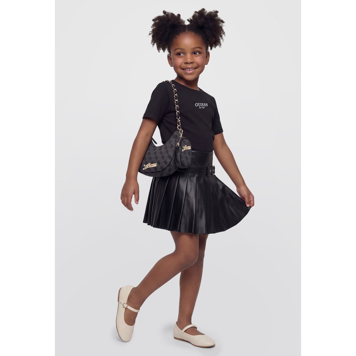 Jupe Plissée Courte noir, GUESS KIDS