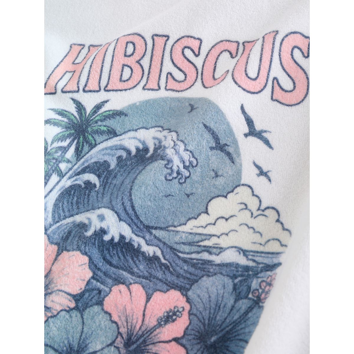 T-shirt à motif vague en tissu éponge blanc, NEXT