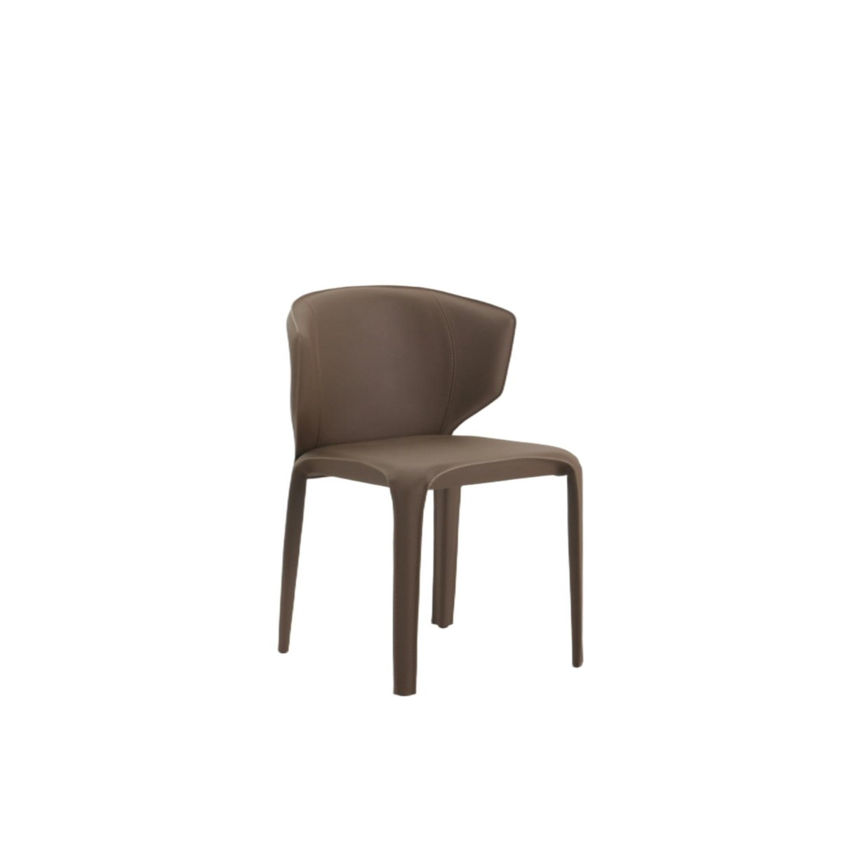 Chaise en simili à dossier courbe (lot de 2) CORTINA marron, PIER IMPORT