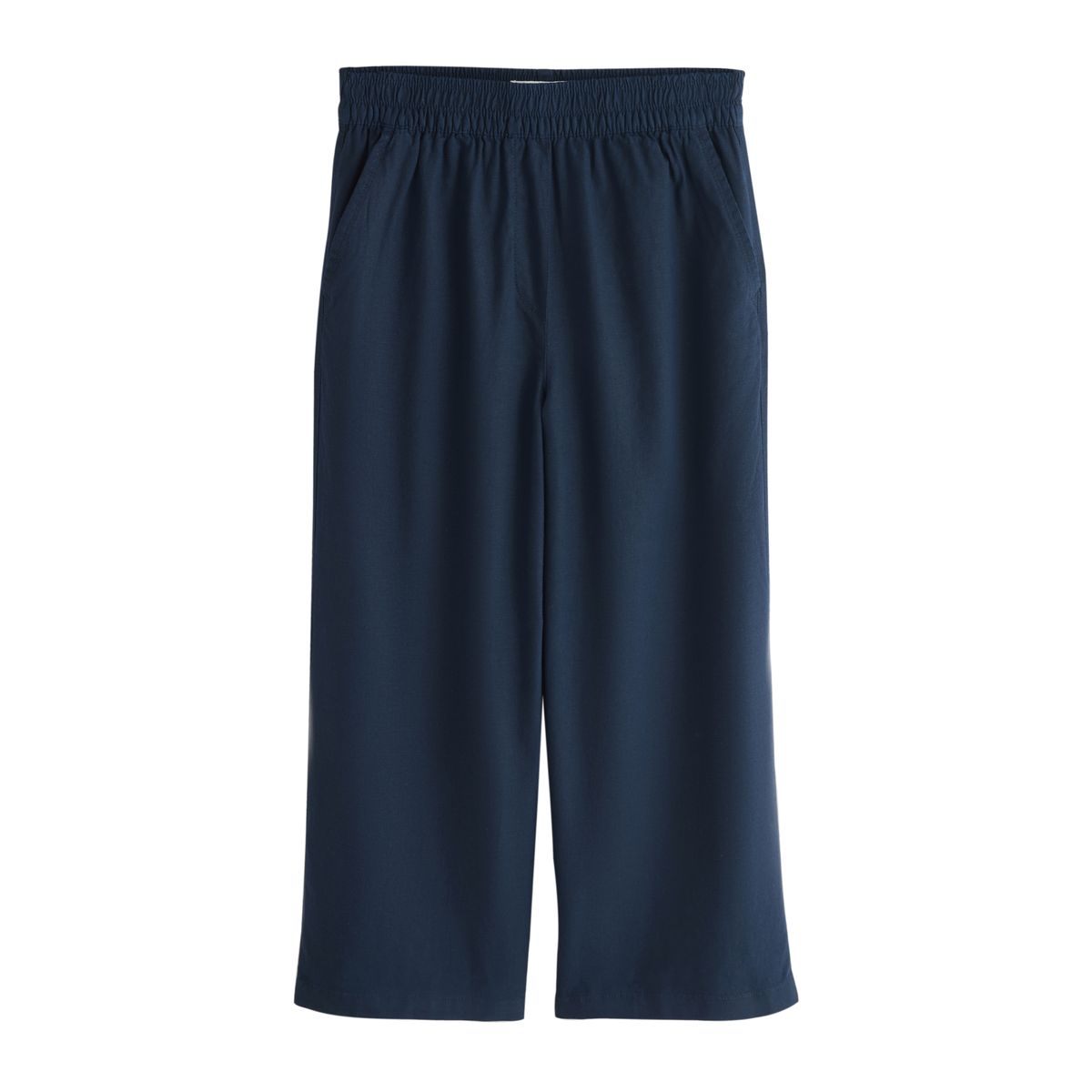 Jupe-culotte en mélange de lin stretch bleu marine, NEXT