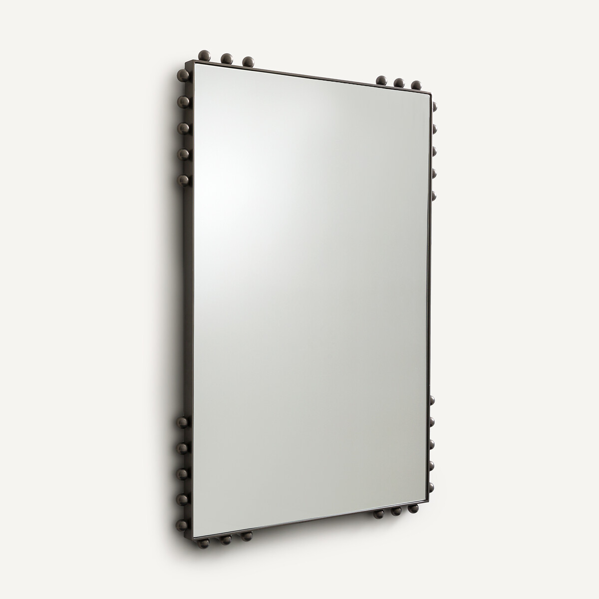 Arama Mirror with Nickel Lacquer Finish and Beaded Edging, H96cm black, AM.PM