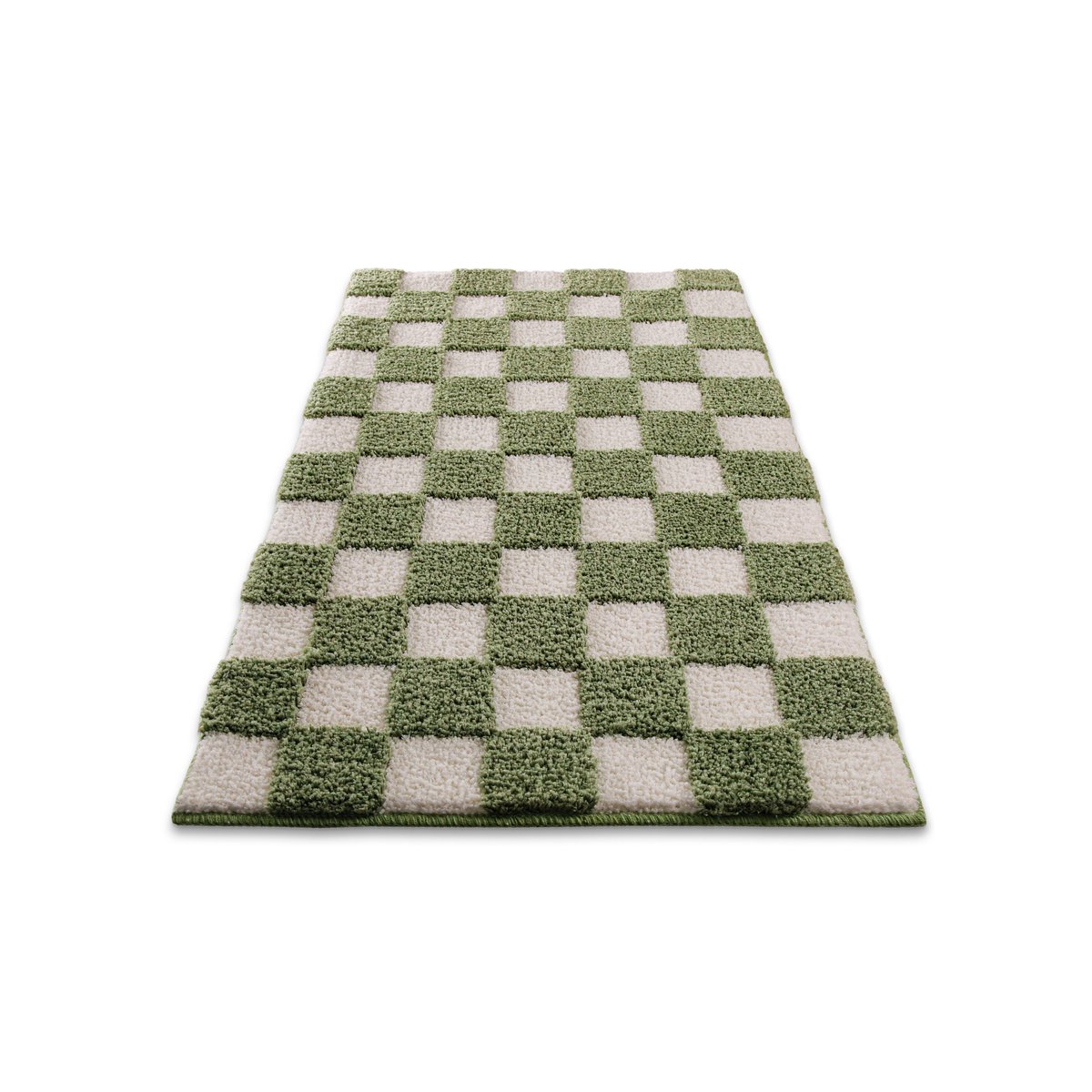 Tapis de bain, design damier en relief , Bobbi vert, WECON HOME