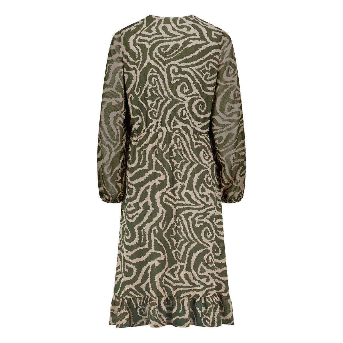 Robe en chiffon à motifs khaki/cream, CARTOON
