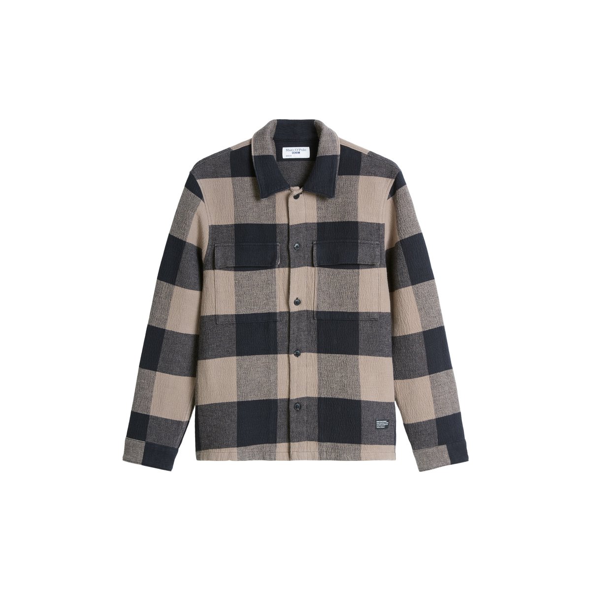 Surchemise coupe classique en pur coton biologique marron, MARC O’POLO DENIM