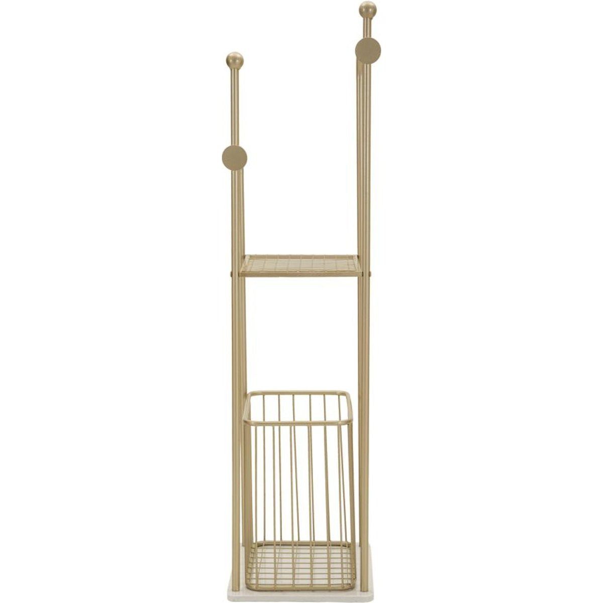 Porte-serviettes en métal avec rangement doré et blanc, RECOLLECTION