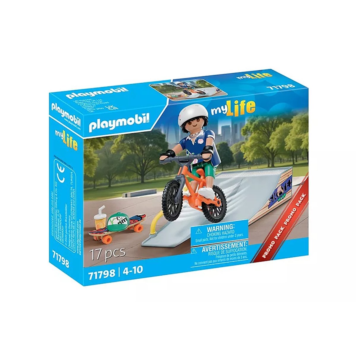 Rider avec rampe, skate et BMX multicolore, PLAYMOBIL