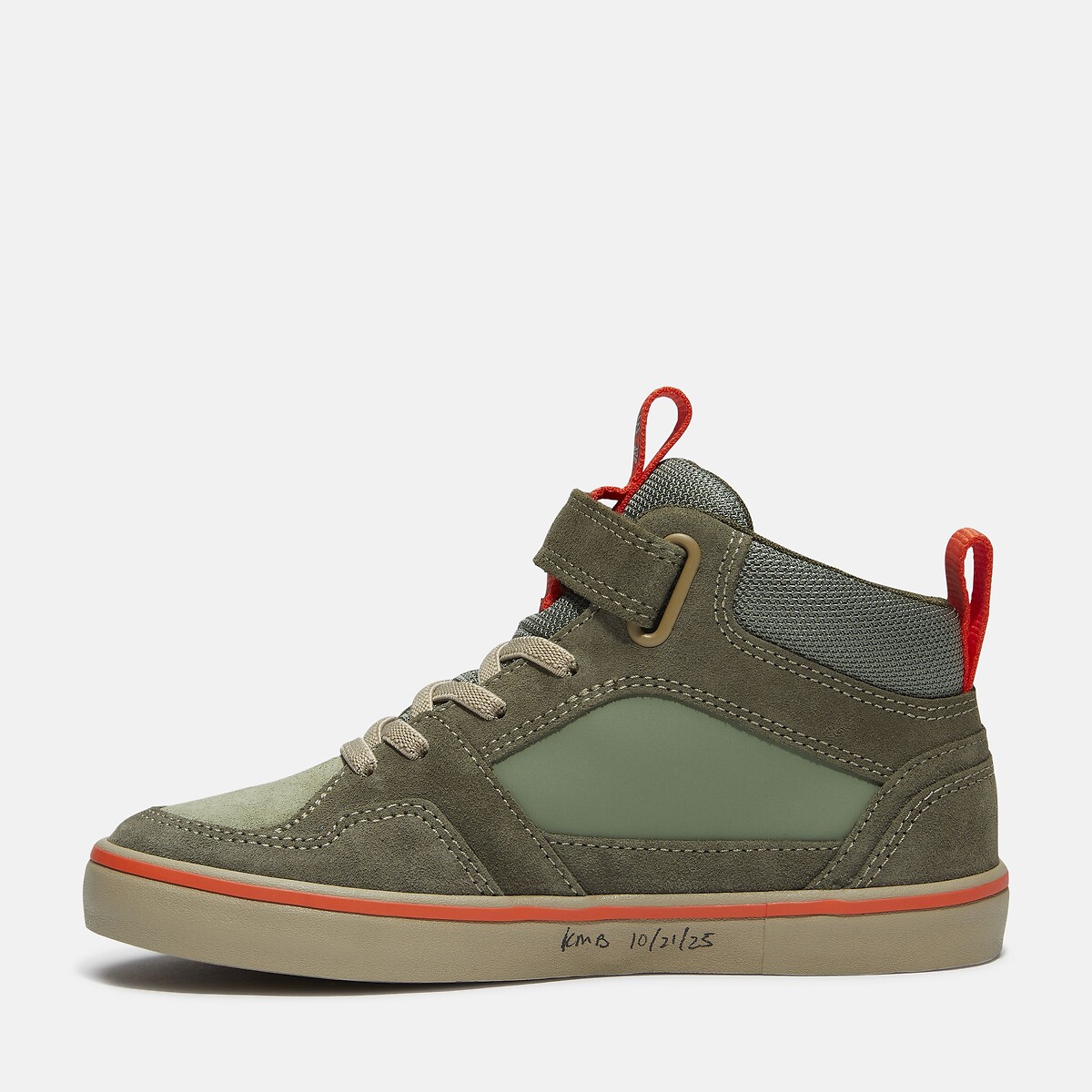 Baskets en cuir, à lacets élastiqués, STONE JUMP MID HOOK & LOOP kaki, TIMBERLAND