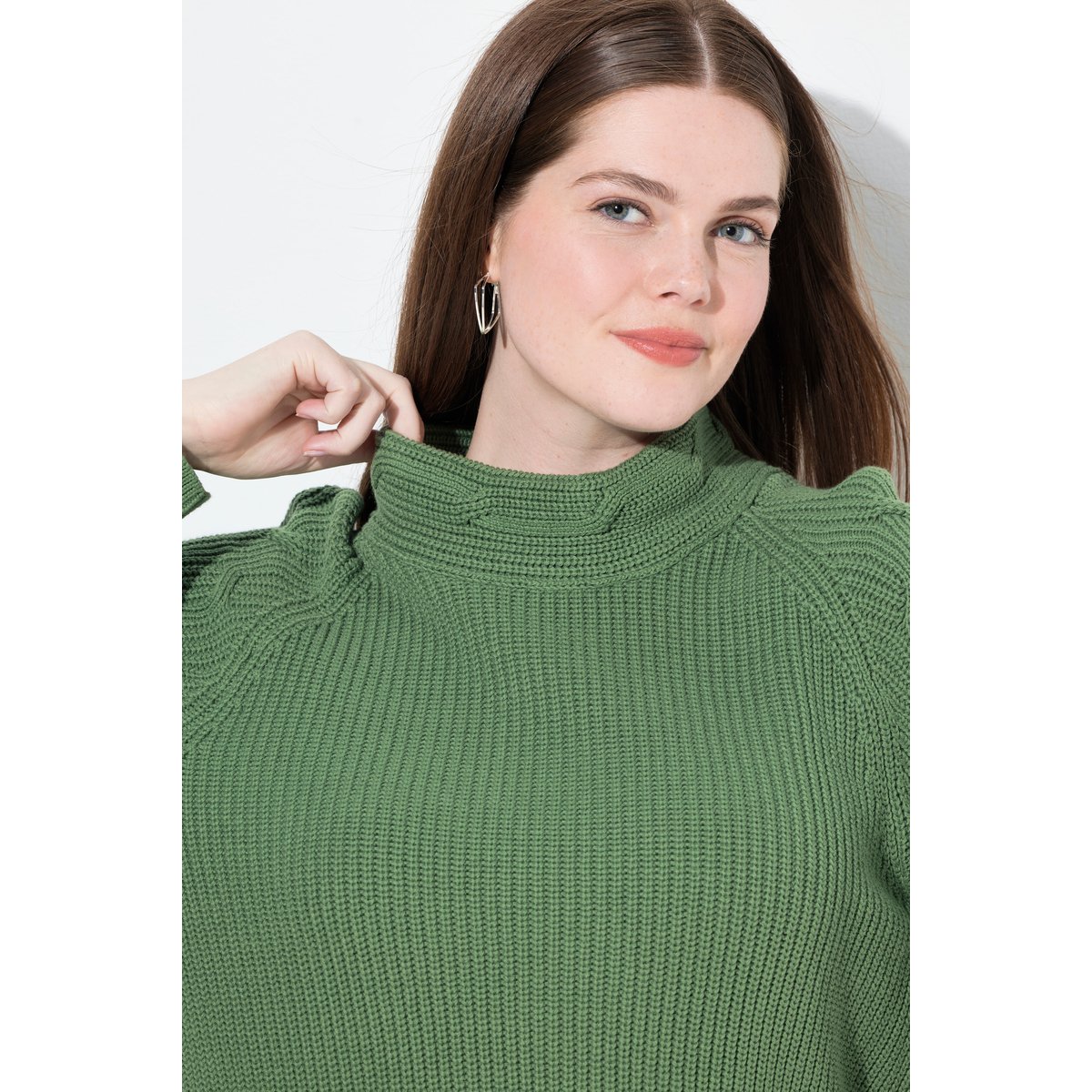 Pull en coton bio vert mousse, ULLA POPKEN