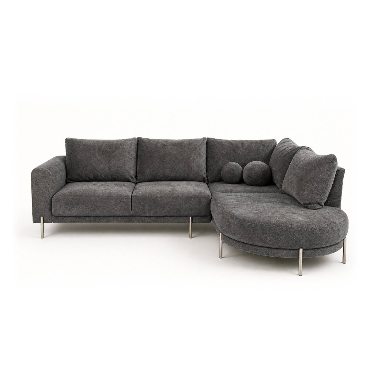Canapé d'Angle droit 4 places - GABIN gris, BEST MOBILIER