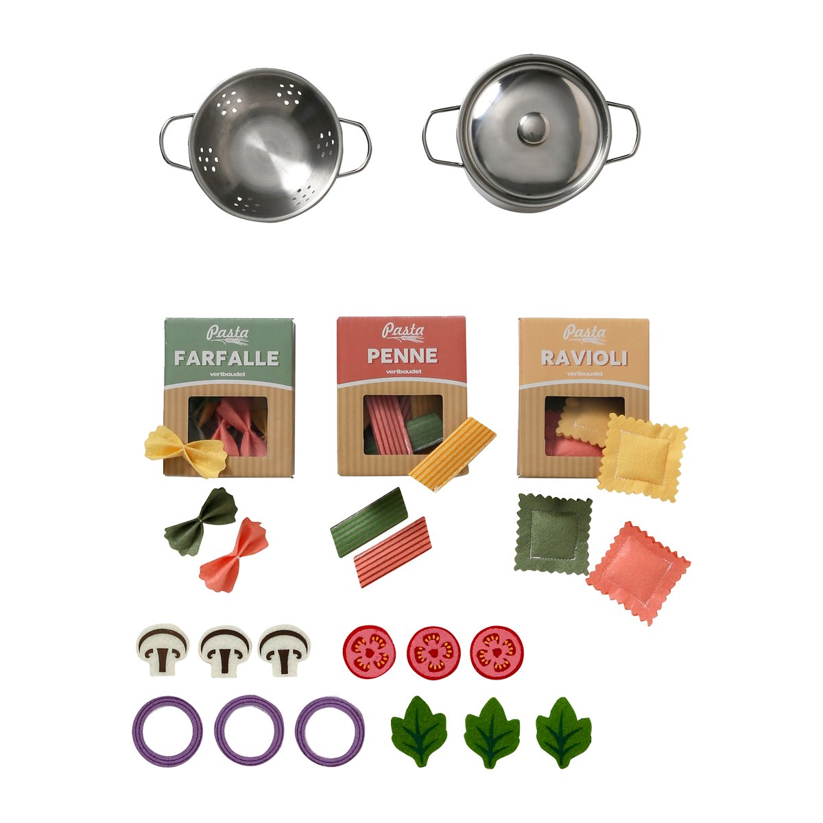 Set de pâtes en feutrine multicolore, VERTBAUDET
