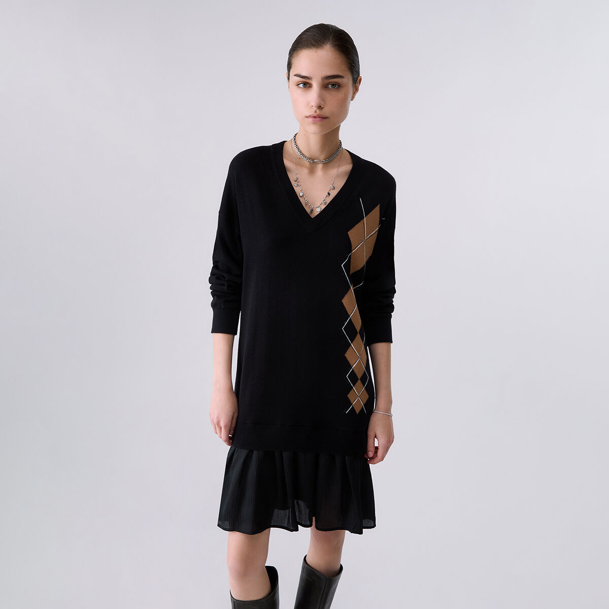 Robe courte en maille noir, LIU JO