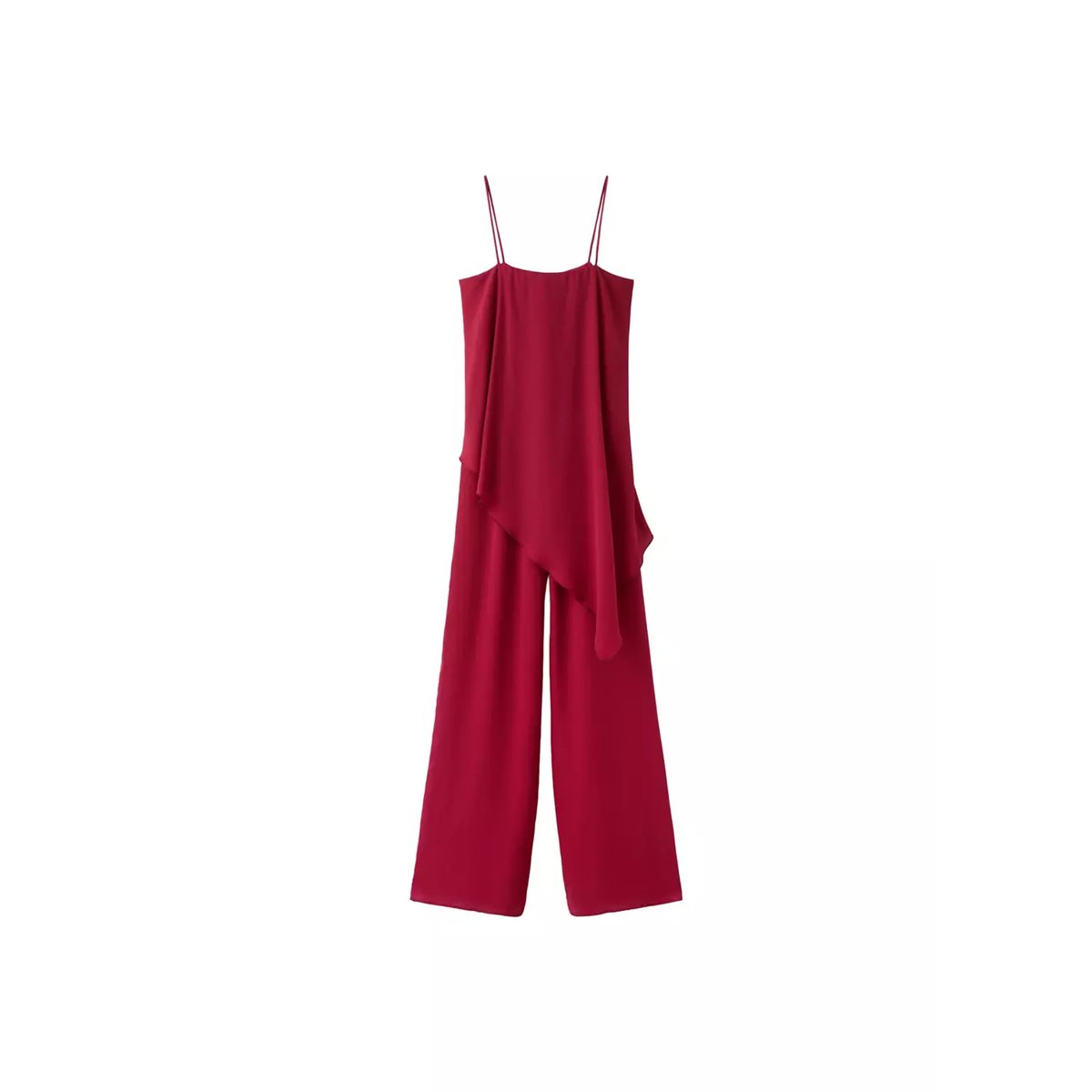 Combinaison asymétrique à volant rouge, MANGO TEEN