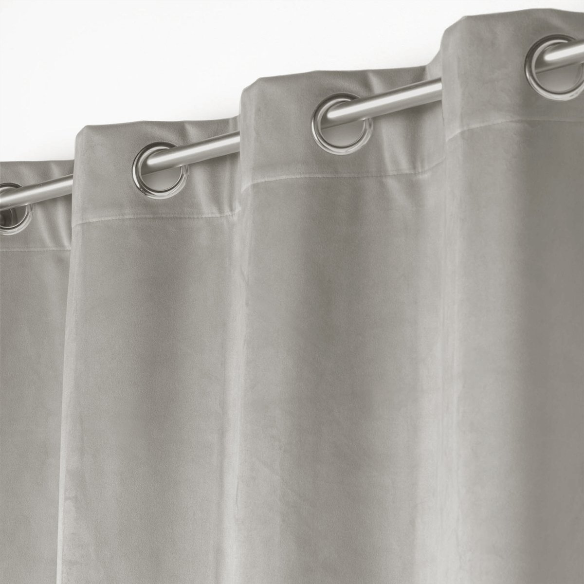 Rideau en velours tamisant fluide gris clair, HOME MAISON
