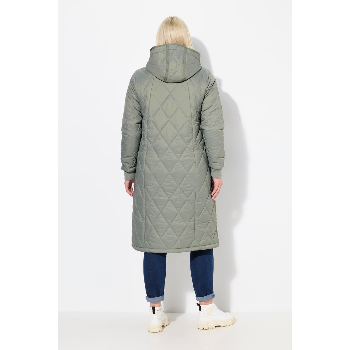 Manteau technique matelassé à capuche olive mat, ULLA POPKEN
