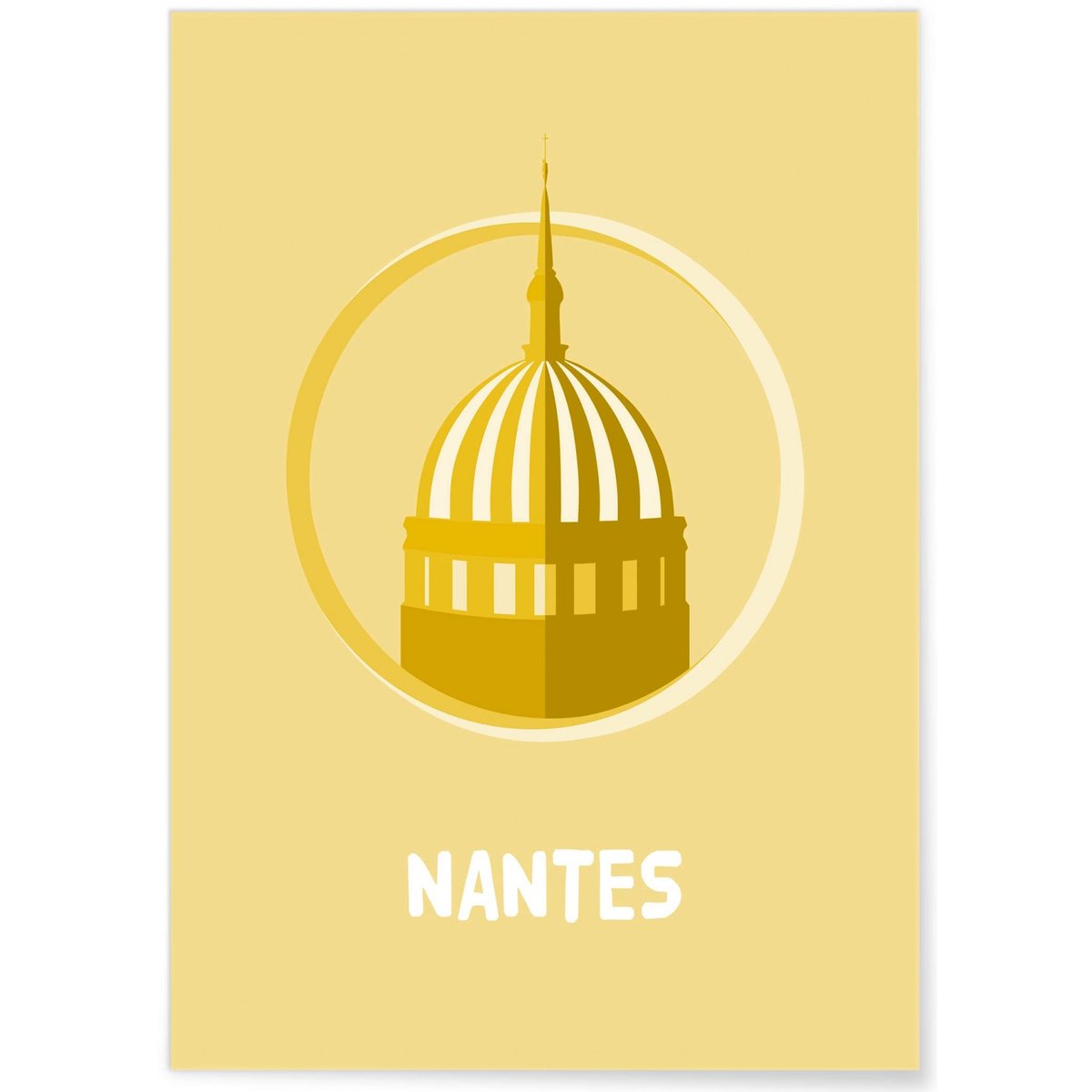 Affiche ville Minimaliste Nantes blanc, L'AFFICHERIE