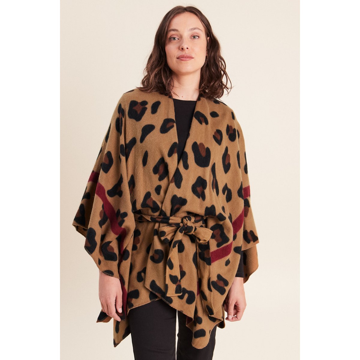 Poncho ceinturé taupe, BREAL