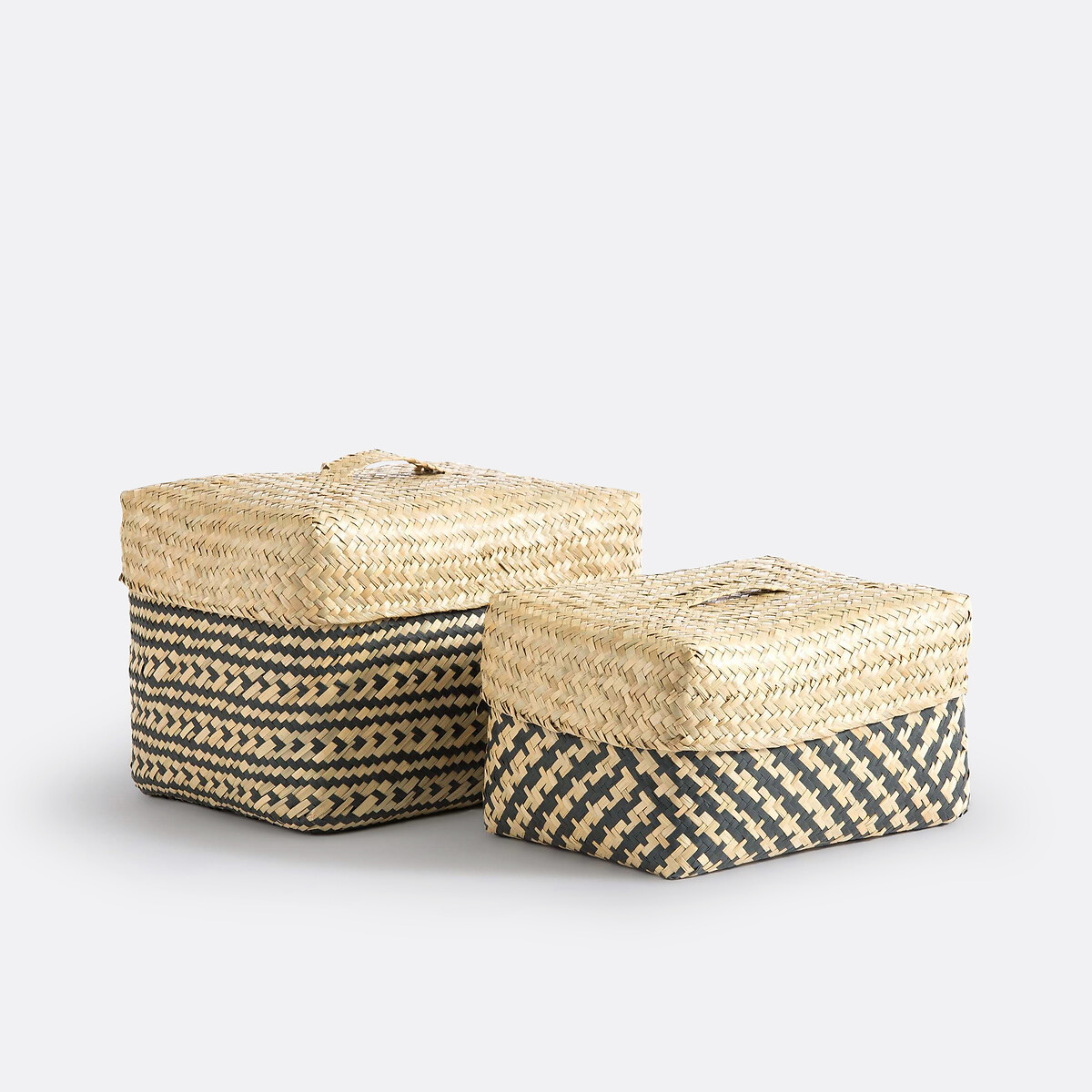 Lot de 2 paniers, Kotak naturel/noir, LA REDOUTE INTERIEURS