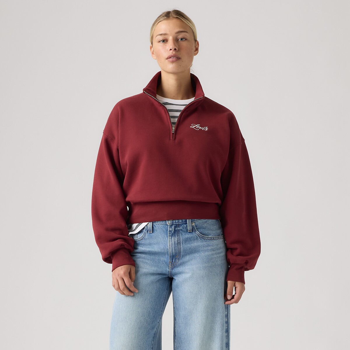 Sweatshirt mit Reissverschluss am Kragen bordeaux , LEVI'S
