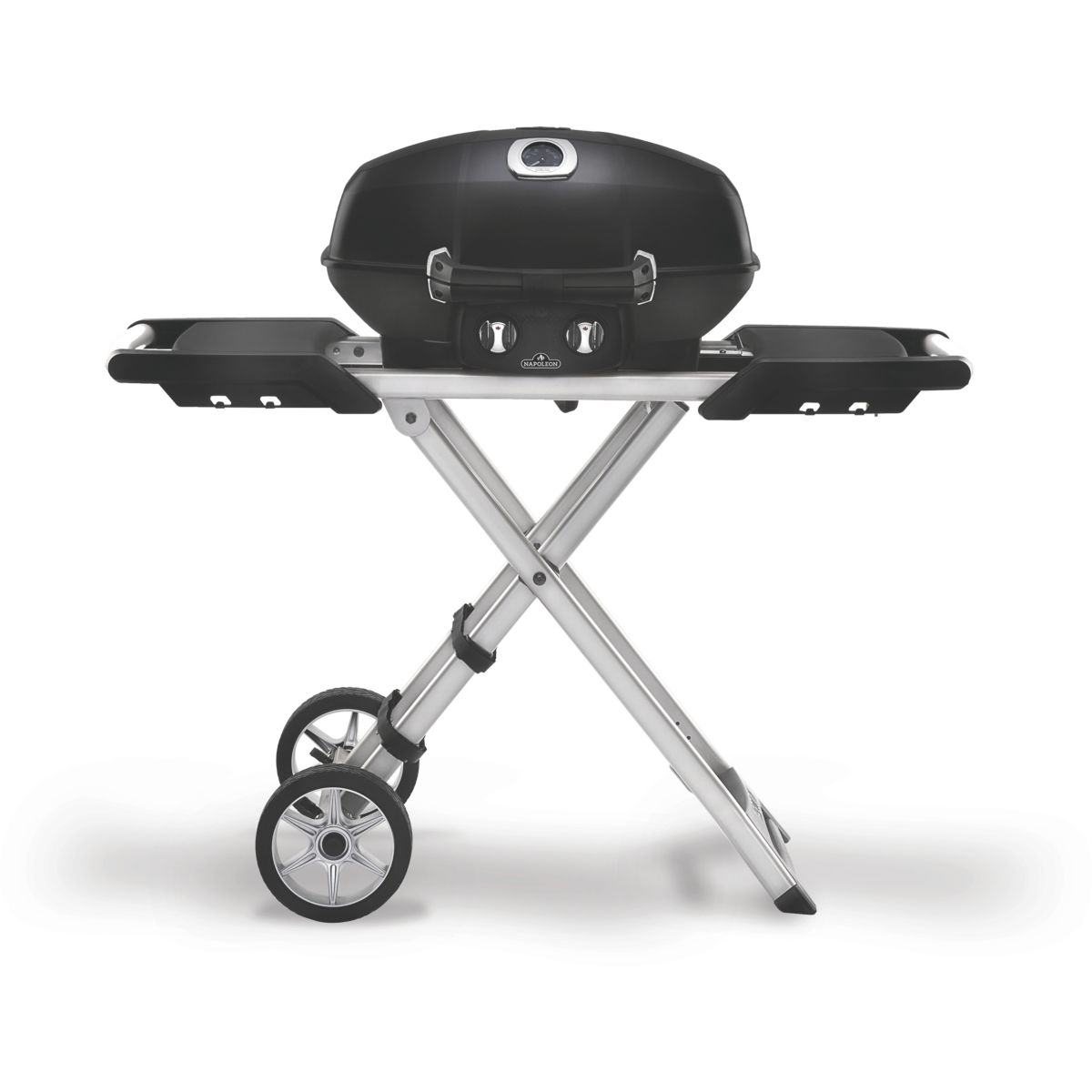 Barbecue gaz Travel Q Pro noir 2brûleurs sur chariot pliant, 54x37 cm noir, NAPOLEON