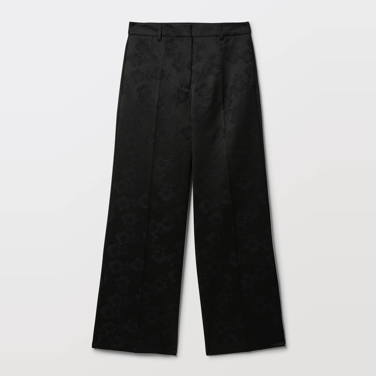 Pantalon droit à motifs jacquard noir, MONOPRIX