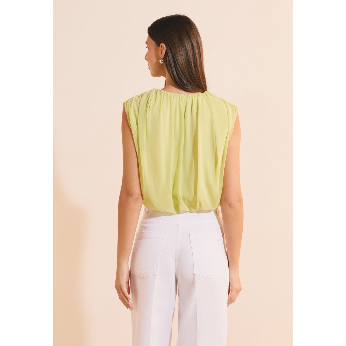 T-shirt boule sans manches AMAURY anis absinthe, ETAM