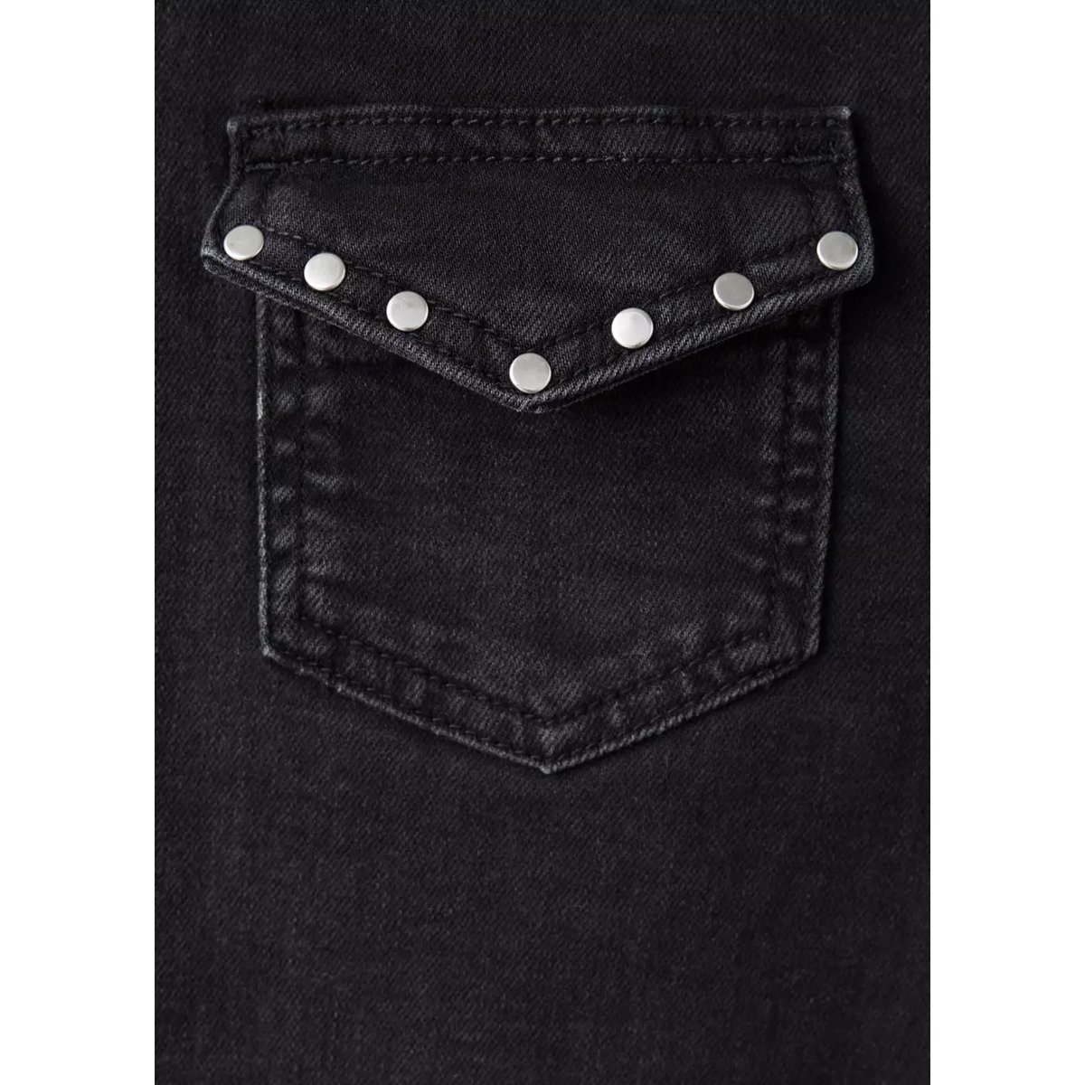 Jean flare clouté black denim, MANGO TEEN