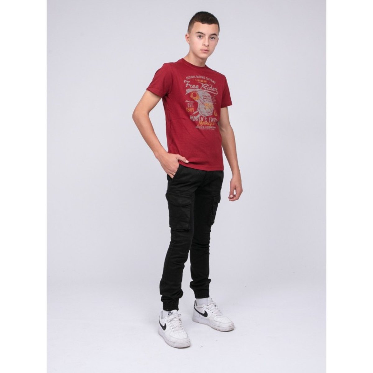 T-shirt Col Rond Pur Coton Jordy-j bordeaux, RITCHIE