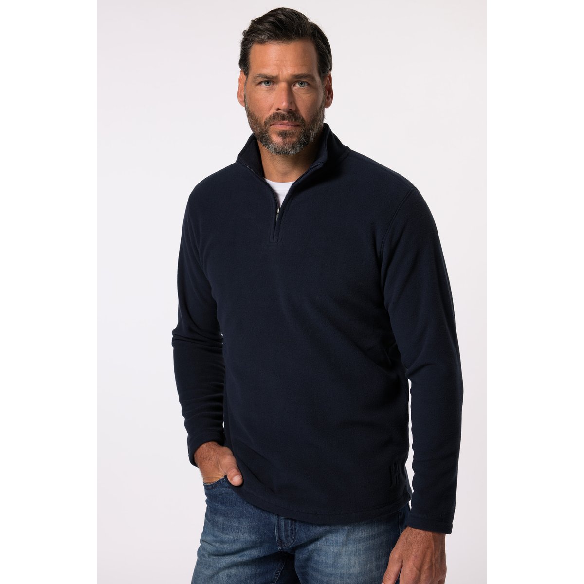 Pull camionneur en polaire bleu marine, JP1880