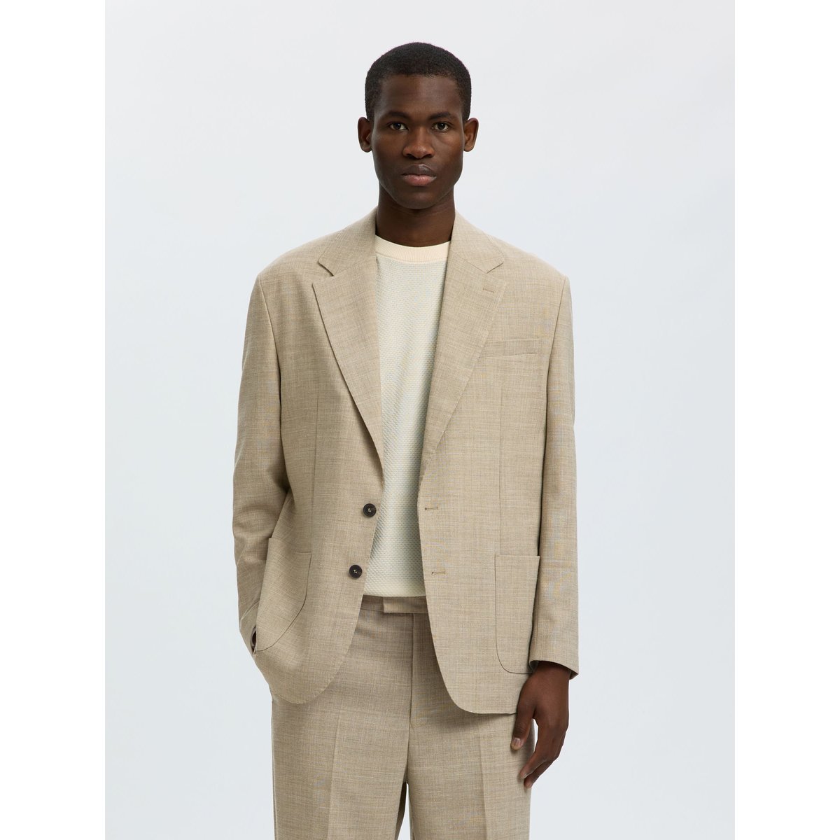 Blazer blanc - sand1, SELECTED