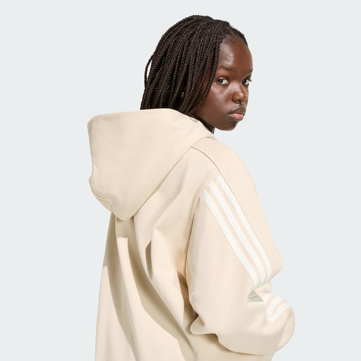 Sweat-Shirt À Capuche Adidas Kit 3-Stripes Sweat-Shirt À Capuche Adidas Kit 3-Stripes crystal linen / off white, ADIDAS SPORTSWEAR