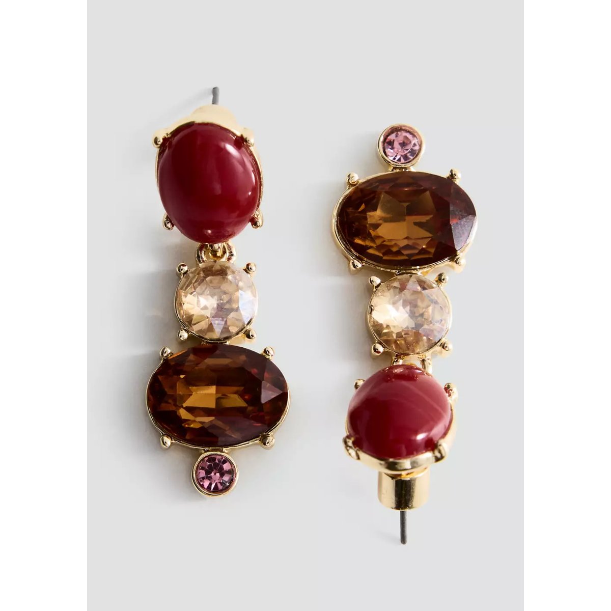 Boucles d'oreilles pendantes cristaux or, MANGO